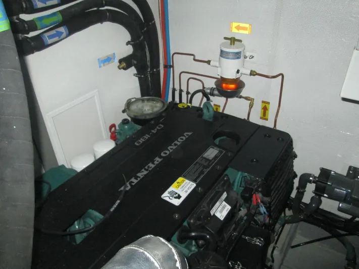  Yacht Photos Pics Engine room of 2017 Mazarin 72 Cruiser/Racer with Volvo Penta engine.