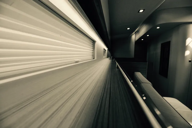  Yacht Photos Pics Interior of 2017 Mazarin 72 Cruiser/Racer yacht, featuring sleek, modern design and ambient lighting.