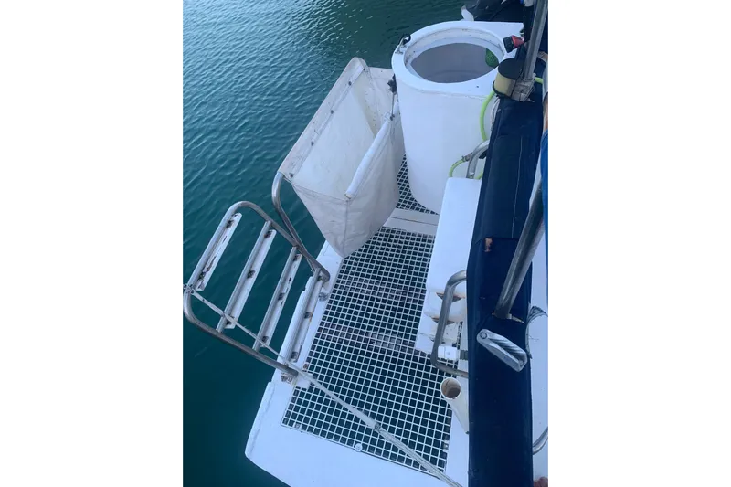  Yacht Photos Pics 2005 Tiara Yachts 3600 Sovran swim platform with ladder and storage.