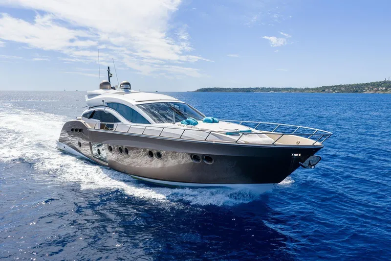  Yacht Photos Pics 2017 Sessa Marine C68 Cruiser yacht sailing on open blue sea.