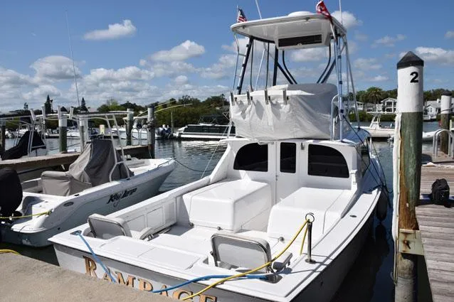 Rampage Yacht Photos Pics dockside with covers on