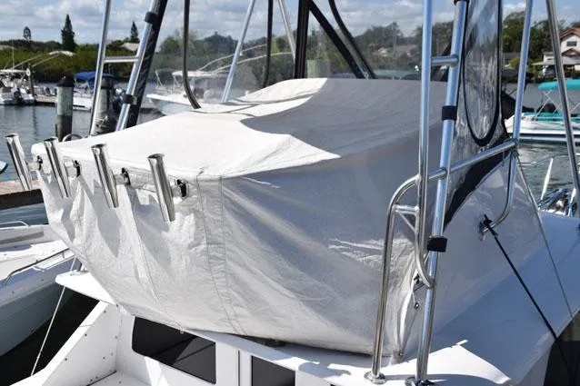 Rampage Yacht Photos Pics Flybridge stays covered when not in use