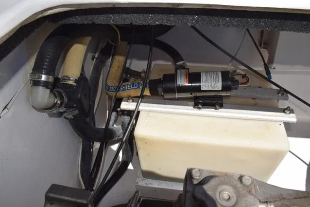 Rampage Yacht Photos Pics Holding tank outboard of starboard motor