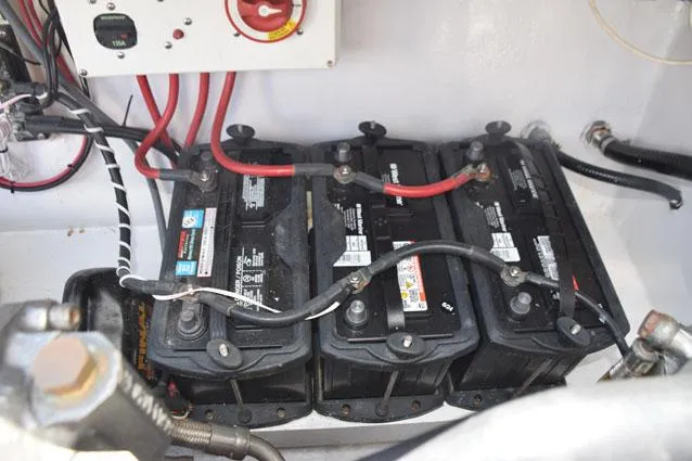 Rampage Yacht Photos Pics Batteries outboard of port motor