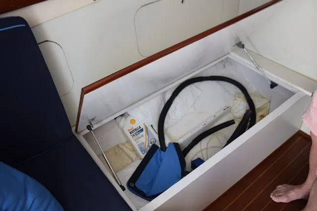 Rampage Yacht Photos Pics Storage beneath Settee