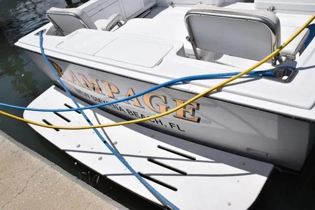 Rampage Yacht Photos Pics Swim ladder is beneath platform