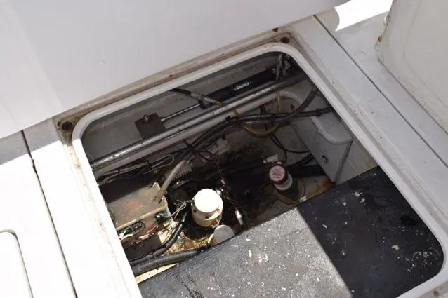 Rampage Yacht Photos Pics Aft lazarette, rear side of fuel tank