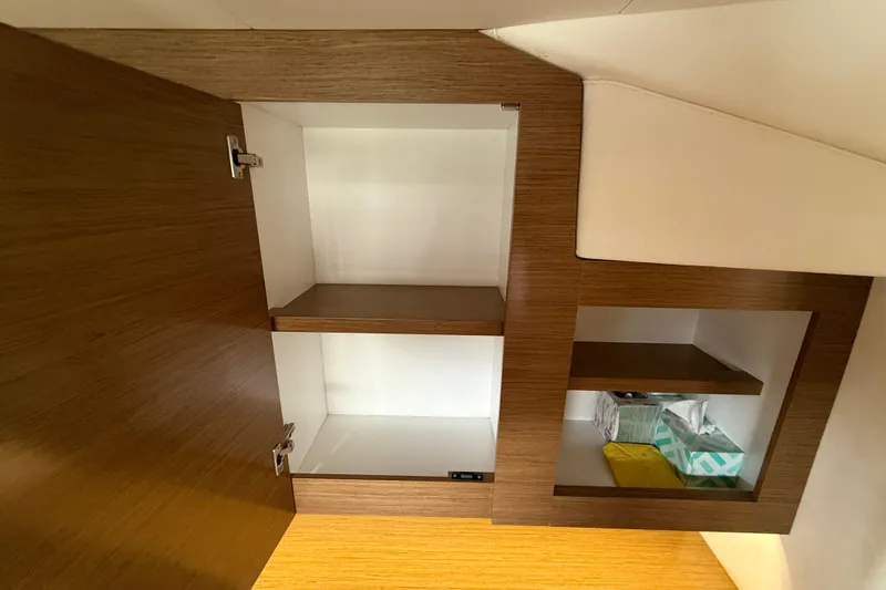 Ohana Yacht Photos Pics Wooden cabinet interior on 2015 Fountaine Pajot Summerland 40 LC yacht.