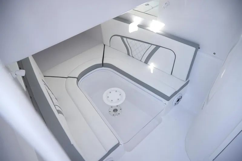  Yacht Photos Pics Luxurious interior of 2021 Midnight Express 43' Open boat with elegant seating.