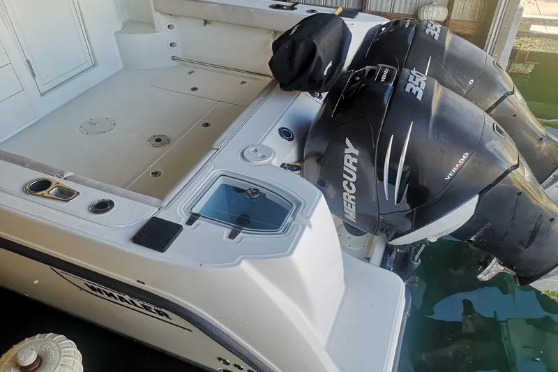  Yacht Photos Pics 2016 Boston Whaler 315 Conquest Pilothouse with twin Mercury Verado engines.