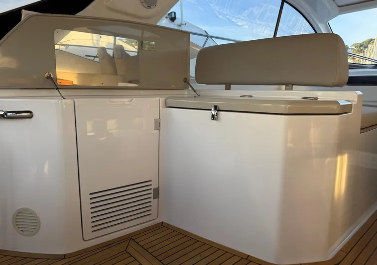  Yacht Photos Pics 2019 Azimut Atlantis 45 yacht interior with sleek seating and modern design.