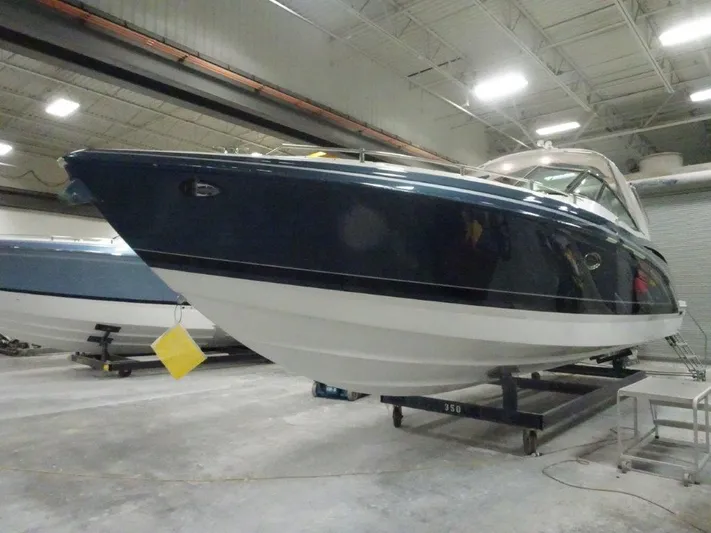  Yacht Photos Pics 2021 Formula 350 Crossover Bowrider in indoor storage.