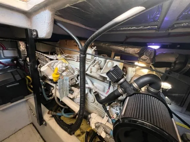 Her Idea Yacht Photos Pics Engine compartment of a 2005 Meridian 381 yacht.