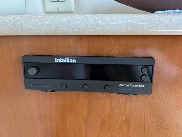 Her Idea Yacht Photos Pics Intellian Antenna Control Unit in 2005 Meridian 381 yacht interior.