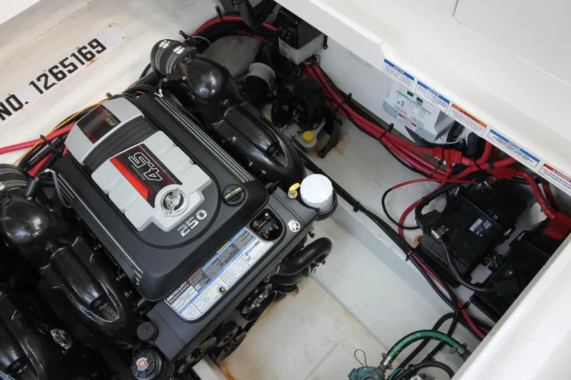  Yacht Photos Pics Engine compartment of 2015 Sea Ray Sundancer 310 with MerCruiser 4.5L engine.