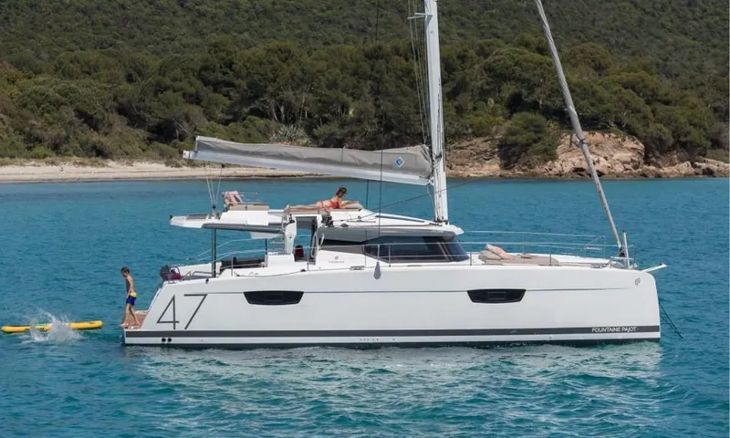  Yacht Photos Pics Manufacturer Provided Image: Fountaine Pajot Saona 47 Side Profile