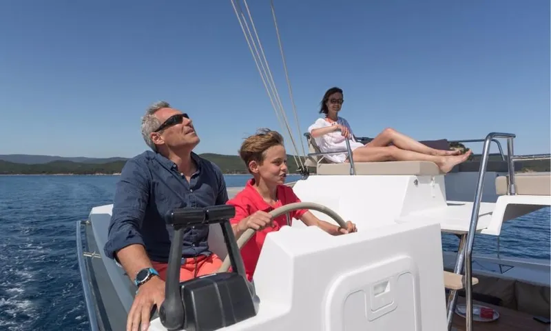 Pandora Yacht Photos Pics Manufacturer Provided Image: Fountaine Pajot Saona 47 Helm
