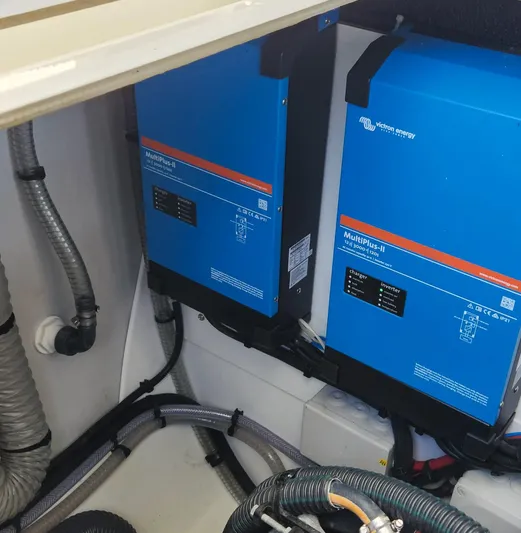Bonova Yacht Photos Pics Electrical system of 2022 Fountaine Pajot Tanna 47 with Victron Energy MultiPlus-II inverters.