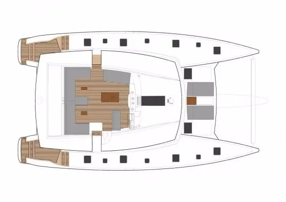  Yacht Photos Pics Manufacturer Provided Image: Fountaine Pajot Ipanema 58 Flybridge Layout Plan
