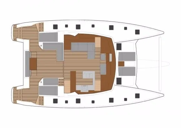  Yacht Photos Pics Manufacturer Provided Image: Fountaine Pajot Ipanema 58 Deck Layout Plan