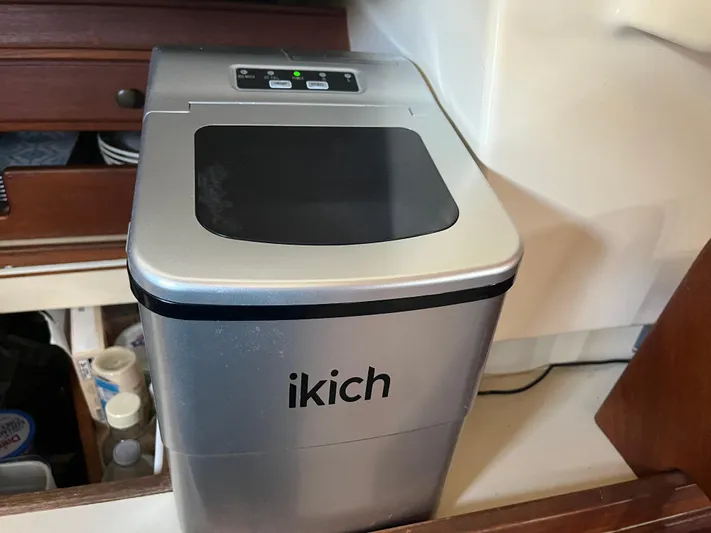  Yacht Photos Pics Portable Ikich ice maker on Island Packet 350 yacht, 1997 model.