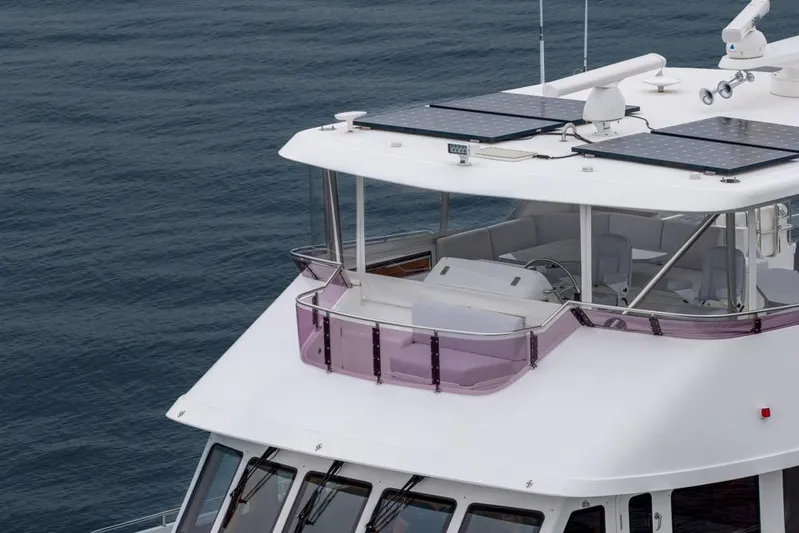 Smile Smile Smile Yacht Photos Pics 2022 Outer Reef 720 Motor Yacht with solar panels on the upper deck.