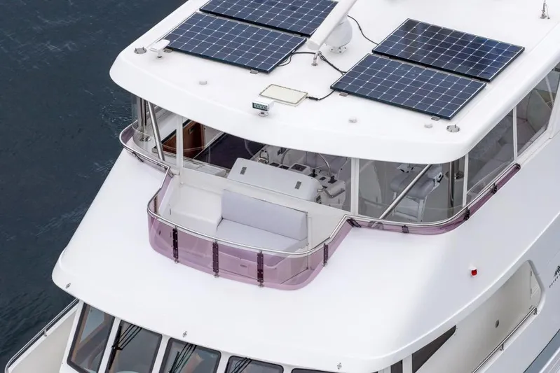 Smile Smile Smile Yacht Photos Pics 2022 Outer Reef 720 Motor Yacht with solar panels on the upper deck.