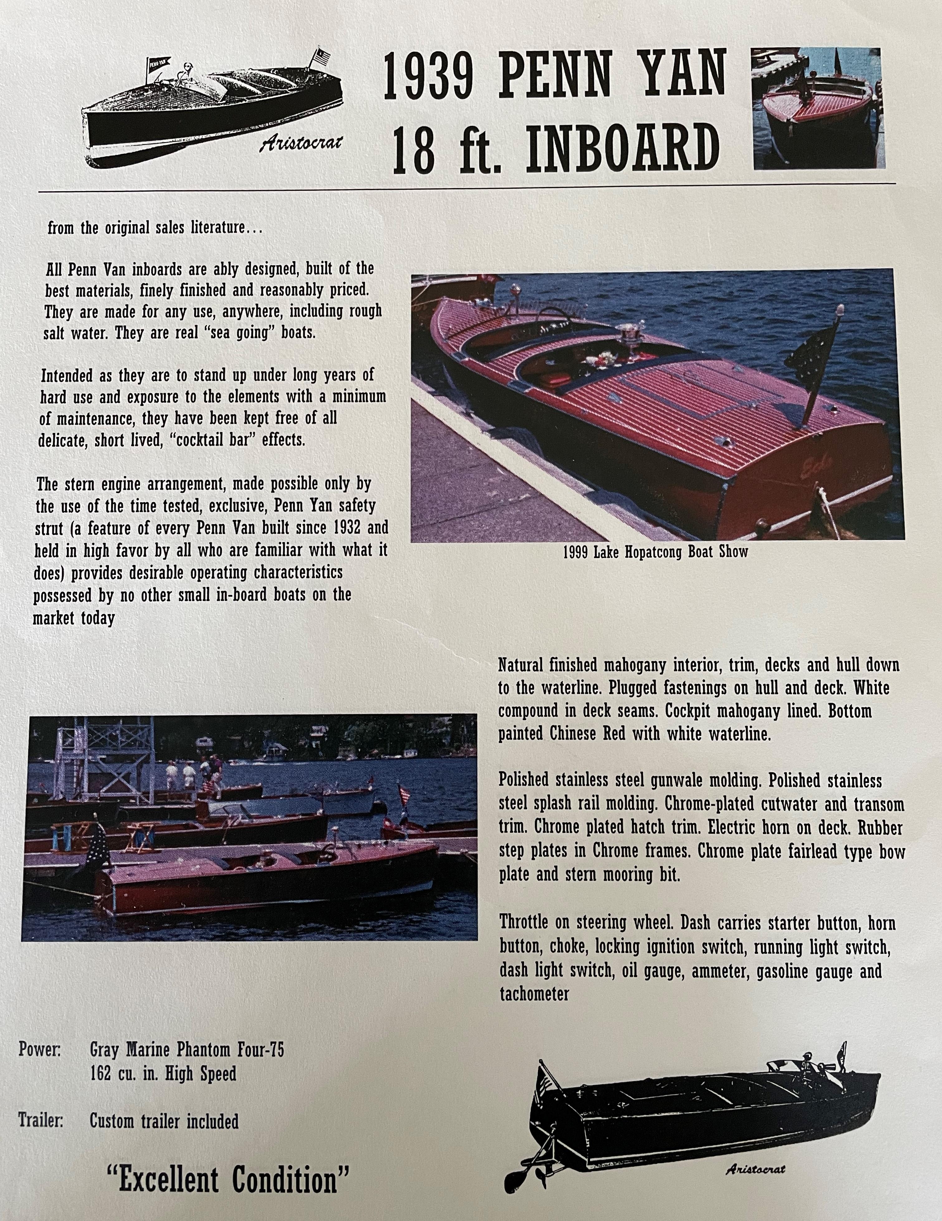 1939 Penn Yan Runabout Antique and Classic for sale YachtWorld