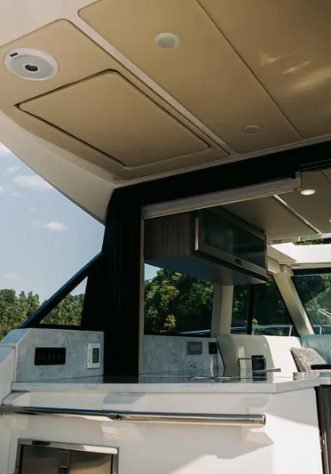  Yacht Photos Pics 2021 Regal 38 Grande Coupe interior with modern design and sleek finishes.