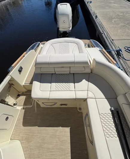  Yacht Photos Pics 2023 Chris-Craft Launch 28 GT boat with luxurious seating and sleek design.