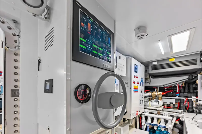 Euro Yacht Photos Pics Control room of 2024 Riva 130' Bellissima yacht with advanced navigation systems.