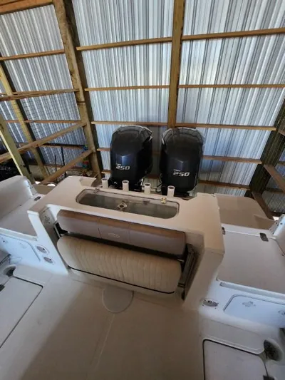 Reel Salty Yacht Photos Pics 2015 Sea Fox 286 Commander with twin 250 HP engines in storage.