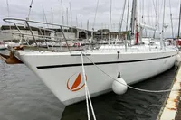 Sailing yacht Devonport Challenge 67, 1992 model, docked at a marina.