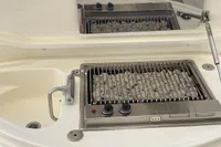 Outdoor grill and sink on Custom Line Navetta 33 yacht, 2010 model.