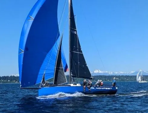 Manifest Yacht Photos Pics Sailing yacht "Manifest" on water, Van Munster Boats Fred Barrett 35, 2016 model.