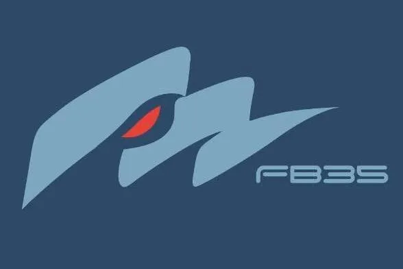 Manifest Yacht Photos Pics Logo of Offshore Racing Van Munster Boats Fred Barrett 35, 2016 model, featuring stylized design.