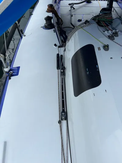 Manifest Yacht Photos Pics 2016 Offshore Racing Van Munster Boats Fred Barrett 35 deck with rigging and equipment.