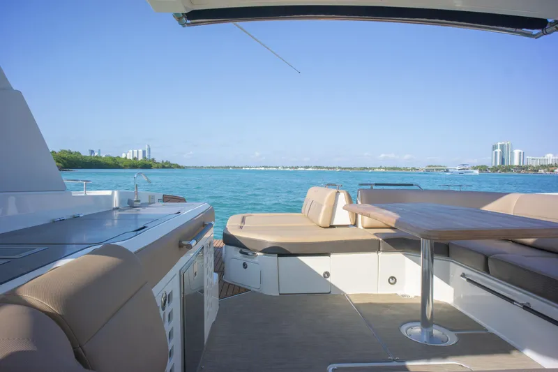  Yacht Photos Pics Luxurious 2018 Sea Ray SLX 400 yacht interior with scenic ocean view.