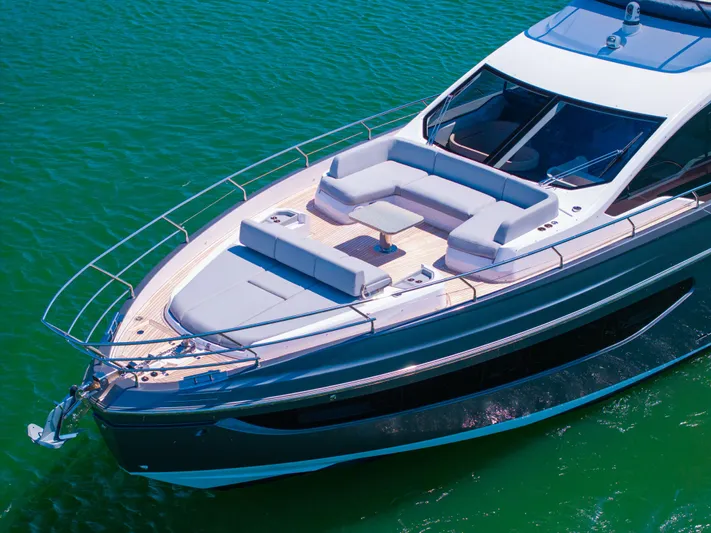 Second Chances Yacht Photos Pics 2024 Azimut S7 luxury yacht on clear blue water, featuring sleek design and spacious deck.