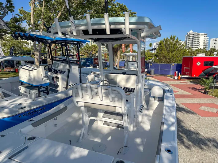 Hybrid Performance Yacht Photos Pics 2025 Caymas 24 HB boat displayed outdoors, featuring a sleek design and modern amenities.