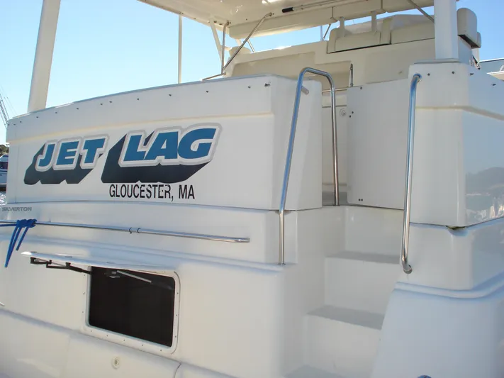 Jet Lag Yacht Photos Pics 2000 Silverton 392 Motor Yacht named "Jet Lag" docked in Gloucester, MA.