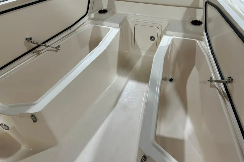  Yacht Photos Pics 2019 Grady-White Canyon 336 boat interior storage compartments.
