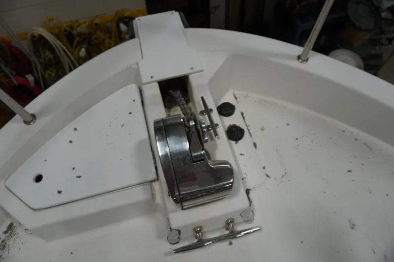  Yacht Photos Pics 2013 Ranger Tugs S-31 boat deck with anchor winch and cleat.