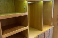 Custom Canyon 92 wooden storage unit with shelves and cabinets, 2024 model.