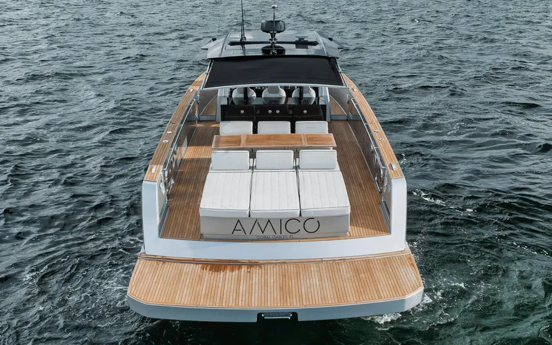  Yacht Photos Pics 2022 Pardo Yachts 43 on water, featuring sleek design and spacious deck.