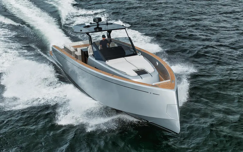  Yacht Photos Pics 2022 Pardo Yachts 43 cruising on open water, showcasing sleek design and performance.
