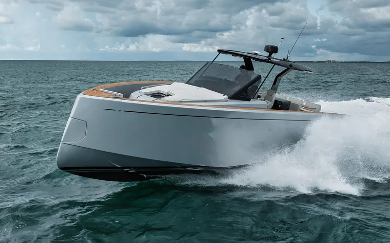  Yacht Photos Pics 2022 Pardo Yachts 43 cruising on open water under cloudy skies.