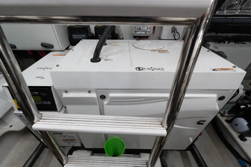 Regent Yacht Photos Pics Engine room of 2021 Princess S62 yacht featuring Cummins generator and equipment.