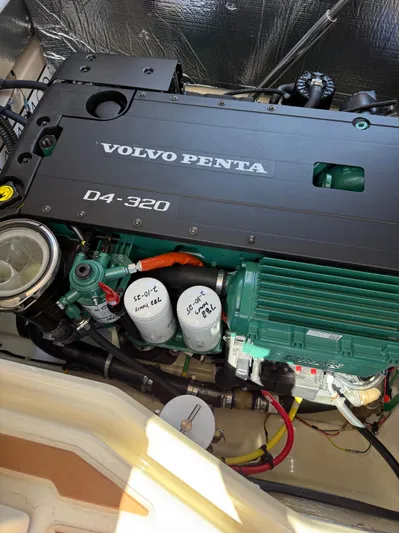 Salty Bliss Yacht Photos Pics Volvo Penta D4-320 engine in 2021 Ranger Tugs R-31 CB boat.