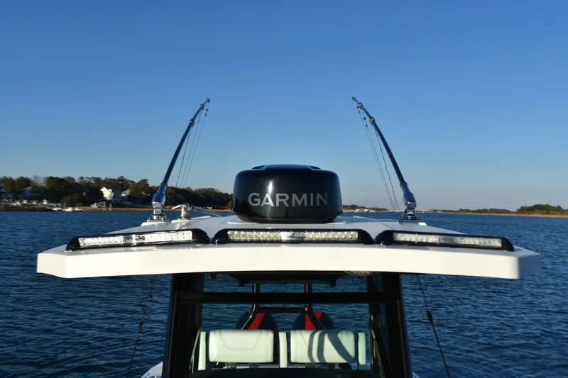  Yacht Photos Pics 2022 Blackfin 272 CC boat with Garmin equipment on the water.